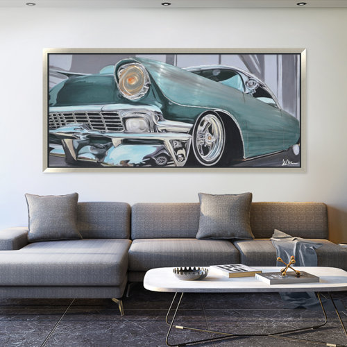 17 Stories Vintage Classic Car Framed On Canvas Painting Wayfair
